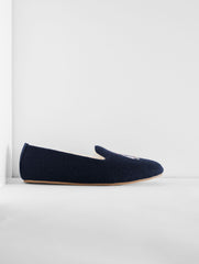 INDIGO FIRESIDE EMBELLISHED FLANNEL SLIPPERS - DOG | Talbots sale
