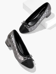 GUNMETAL GABRIEL QUILTED METALLIC NAPPA PUMPS | Talbots online