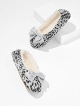 LIGHT GREY MULTI LENA BOW SLIPPERS - SWIRLY ANIMAL | Talbots US