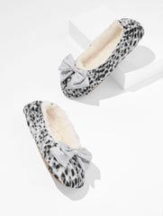 LIGHT GREY MULTI LENA BOW SLIPPERS - SWIRLY ANIMAL | Talbots on sale