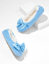 VISTA BLUE LENA FLANNEL BOW SLIPPERS | Talbots discount