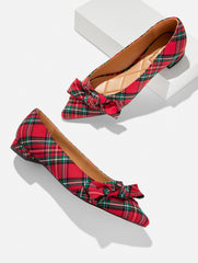 RED POP MULTI PORTIA BOW FLATS - CIDER PLAID | Talbots near me
