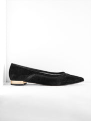 BLACK|INDIGO BLUE PORTIA MESH SUEDE FLATS | Talbots on sale