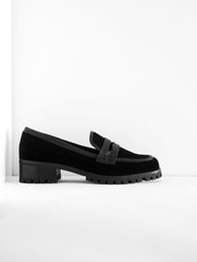 BLACK GIANNA VELVET PENNY LOAFERS | Talbots US