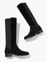 BLACK TISH STRETCH FAUX SUEDE TALL BOOTS | Talbots discount