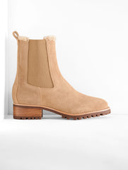 BLACK|LIGHT TOFFEE WAVERLY SUEDE ANKLE BOOTS | Talbots sale