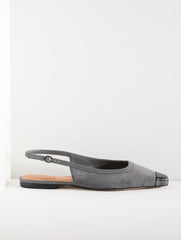 BLACK|KENDALL GREY WHITLEY SUEDE SLINGBACK FLATS | Talbots near me