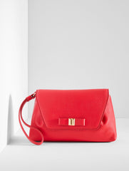 BLACK|RED POP PEBBLE LEATHER WRISTLET | Talbots discount