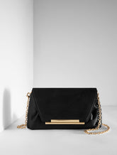 BLACK SATIN CROSSBODY BAG | Talbots for sale