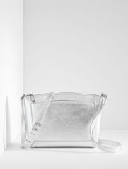 SILVER DARCY METALLIC PEBBLE LEATHER CROSSBODY BAG - METALLIC | Talbots near me