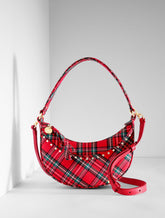 RED POP MULTI CIDER PLAID CRESCENT BAG | Talbots online