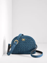 ESTATE BLUE RORY WOVEN DENIM CROSSBODY BAG | Talbots for sale