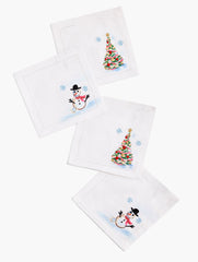 WHITE MULTI WINTER VILLAGE COCKTAIL NAPKIN SET OF 4 | Talbots near me