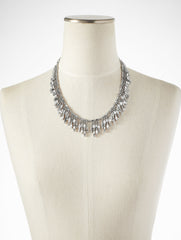 CLEAR CRYSTAL/SILVER BAGUETTE TRIM NECKLACE | Talbots near me