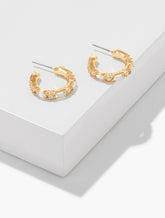 CRYSTAL/GOLD BAGUETTE HOOP EARRINGS | Talbots US