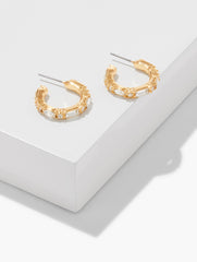 CRYSTAL/GOLD BAGUETTE HOOP EARRINGS | Talbots US