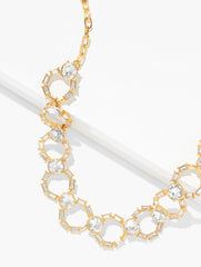 CLEAR CRYSTAL/GOLD INTERLOCKING BAGUETTE NECKLACE | Talbots near me
