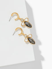 GREY CRYSTAL/GOLD CHAIN & STONE STATEMENT EARRINGS | Talbots discount