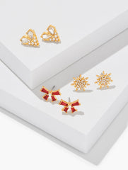 CLEAR MULTI/GOLD DAINTY STUD EARRING GIFT SET | Talbots online