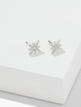 CLEAR CRYSTAL/SILVER DELICATE STARBURST STUD EARRINGS | Talbots on sale