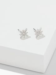 CLEAR CRYSTAL/SILVER DELICATE STARBURST STUD EARRINGS | Talbots on sale