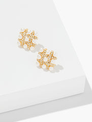 IVORY PEARL/GOLD WOVEN PEARL STUD EARRINGS | Talbots US