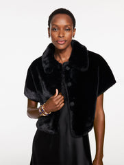 BLACK FAUX FUR CAPELET | Talbots near me