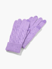 WINTER PLUM HEATHER TWEED TWEED KNIT GLOVES | Talbots online