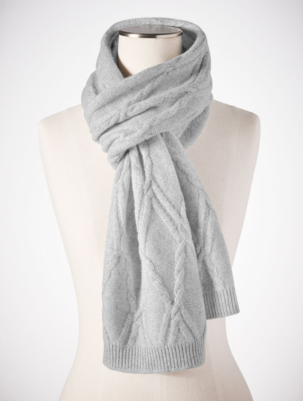 GREY SKY HEATHER/SILVER METALLIC CASHMERE SCARF | Talbots on sale