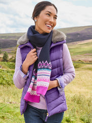 INDIGO MULTI FLOAT FAIR ISLE SCARF | Talbots on sale