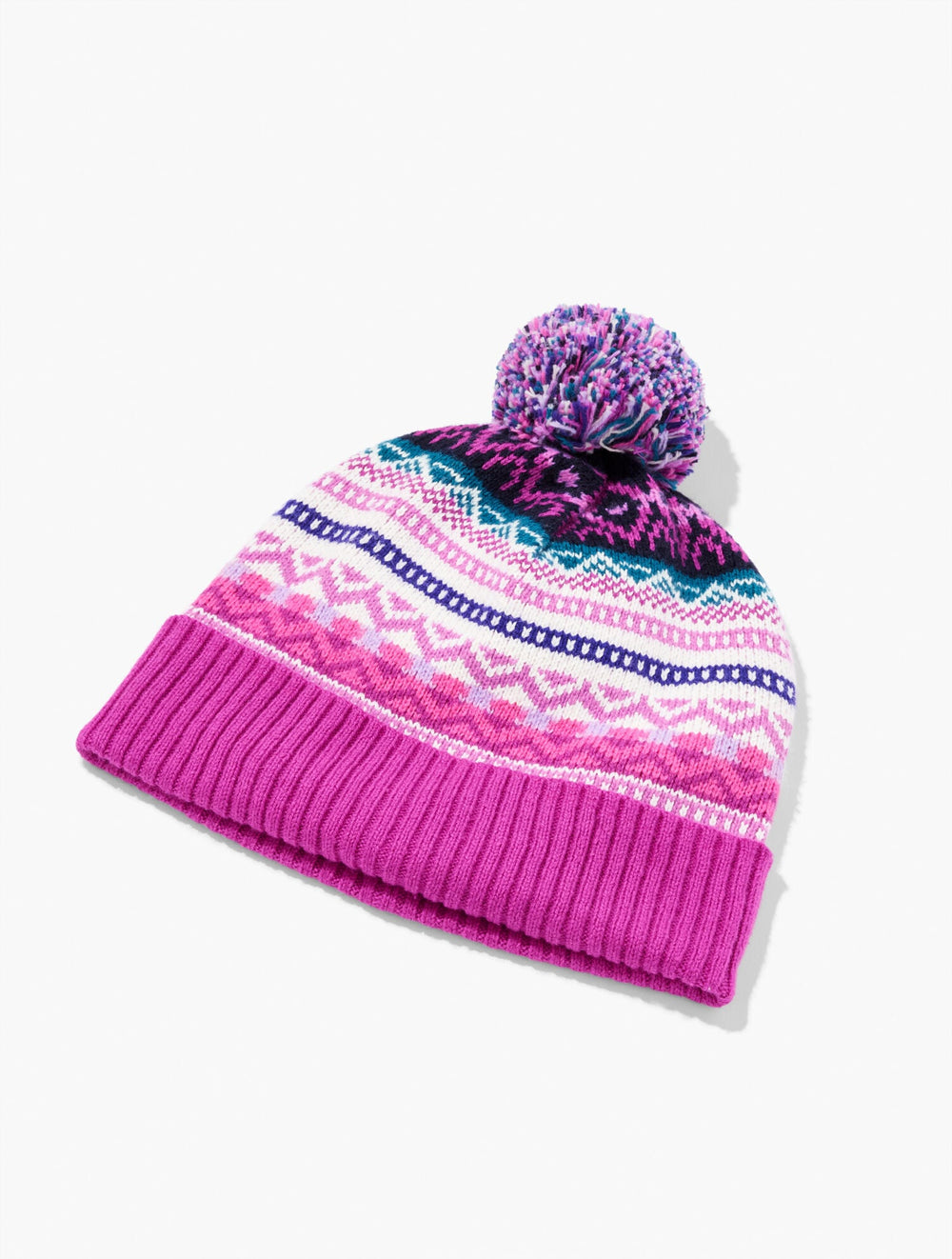 INDIGO MULTI FLOAT FAIR ISLE BEANIE | Talbots US