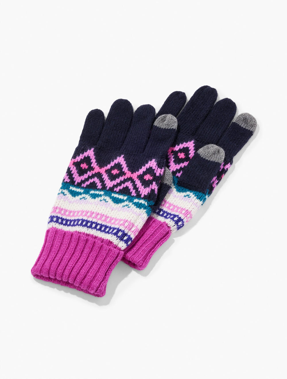 INDIGO BLUE MULTI FLOAT FAIR ISLE GLOVES | Talbots sale