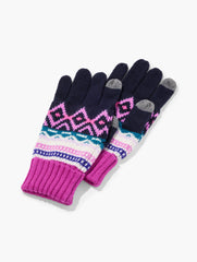 INDIGO BLUE MULTI FLOAT FAIR ISLE GLOVES | Talbots sale