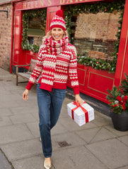 RED POP MULTI TWILIGHT FAIR ISLE SCARF | Talbots near me