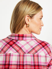 STUNNING PINK MULTI FLANNEL MODERN CLASSIC SHIRT - YULETIDE PLAID | Talbots online