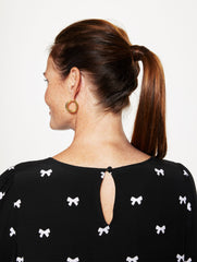 BLACK/WHITE SOFT TOP - DAINTY BOWS | Talbots US