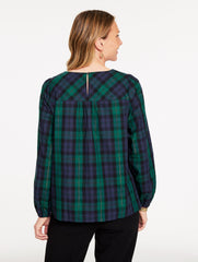 GREEN MULTI METALLIC BOW TOP - MERRIMENT TARTAN | Talbots for sale