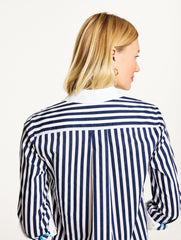 WHITE/INDIA INK MODERN CLASSIC SHIRT - WONDER STRIPE | Talbots outlet