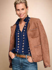 INDIA INK MULTI RUFFLE TOP - SCALLOP MEDALLION | Talbots discount
