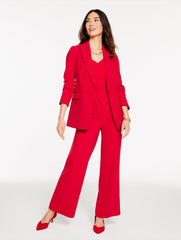 BLACK|RED POP WIDE LEG POLISHED CREPE PANTS | Talbots for sale