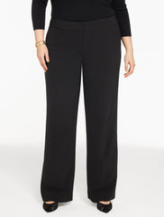 BLACK|RED POP PLUS EXCLUSIVE WIDE LEG POLISHED CREPE PANTS | Talbots sale