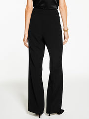 BLACK|RED POP PLUS EXCLUSIVE WIDE LEG POLISHED CREPE PANTS | Talbots sale