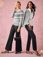 GREY SKY HEATHER MULTI|IVORY MULTI CREWNECK SWEATER - PERSIAN FAIR ISLE | Talbots US