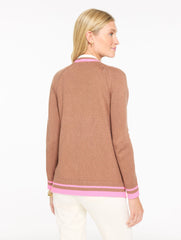 INDIGO/SHORE BLUE MULTI|JASPER HTHR/LILAC CHIFFON TIPPED GIRLFRIEND CARDIGAN | Talbots discount