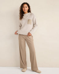 BALTIC SEA|OYSTER SHELL COTTON BLEND POCKET HOODIE | Talbots on sale