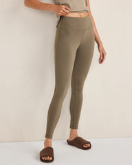 BLACK|SLATE BROWN BALANCE FLEECE-LINED LEGGINGS | Talbots near me