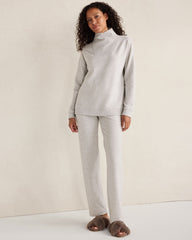 FROST HTHR|TAUPE HEATHER|HUNTER FLEECE CROSSOVER SWEATSHIRT | Talbots discount