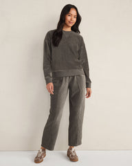 CHANTRELLE|GLACIER FROST|RAINFALL CORDED VELOUR CREWNECK PULLOVER | Talbots discount