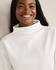 IVORY|NORTH SEA|OYSTER SHELL SOFT-BRUSHED FLEECE FUNNEL NECK PULLOVER | Talbots sale