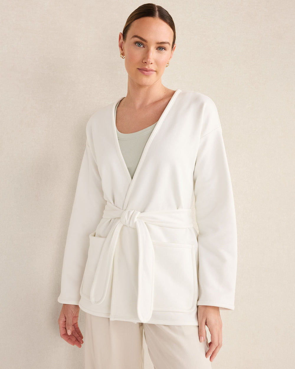 IVORY SOFT-BRUSHED FLEECE WRAP | Talbots discount